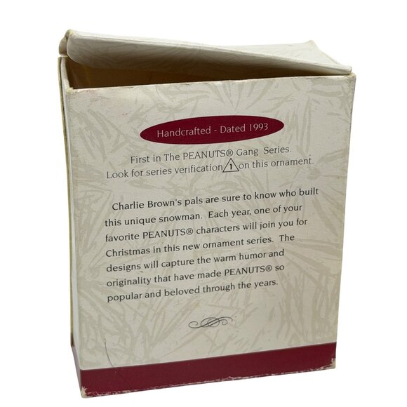 VTG Hallmark Keepsake Ornament The Peanuts Gang Charlie Snowman Christmas 2.5" - Picture 5 of 5